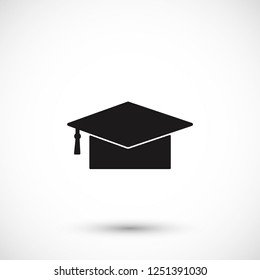 Graduation cap vector icon 