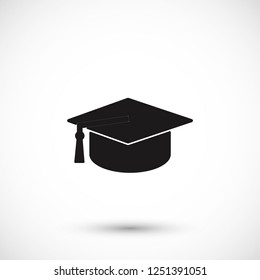 Graduation cap vector icon 