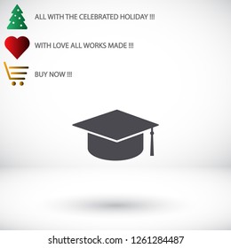 Graduation cap vector icon 