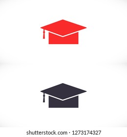 Graduation cap vector icon 
