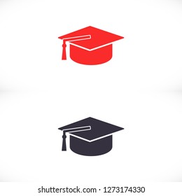 Graduation cap vector icon 