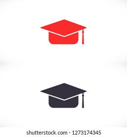 Graduation cap vector icon 