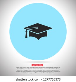Graduation cap vector icon 