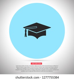 Graduation cap vector icon 