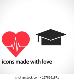 Graduation cap vector icon 