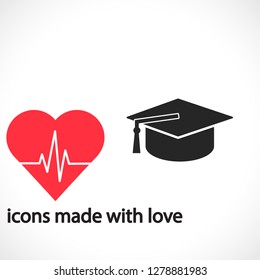 Graduation cap vector icon 