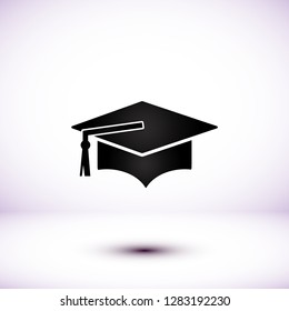 Graduation cap vector icon 