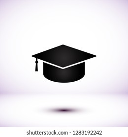 Graduation cap vector icon 