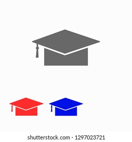 Graduation cap vector icon 