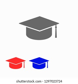 Graduation cap vector icon 