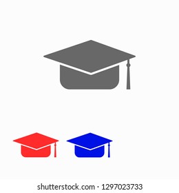 Graduation cap vector icon 