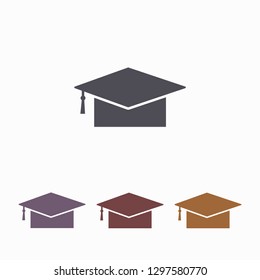 Graduation cap vector icon 
