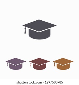 Graduation cap vector icon 