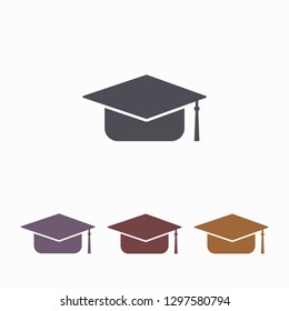 Graduation cap vector icon 