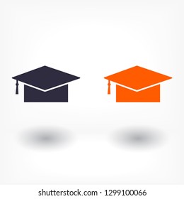 Graduation cap vector icon 