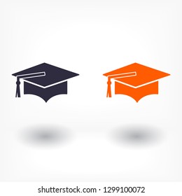 Graduation cap vector icon 