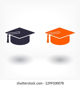 Graduation cap vector icon 