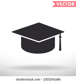 Graduation cap vector icon 
