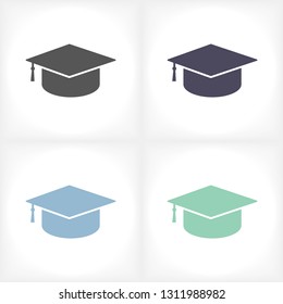 Graduation cap vector icon 