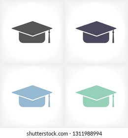 Graduation cap vector icon 