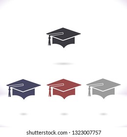Graduation cap vector icon 