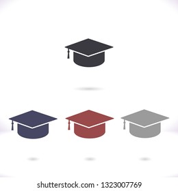 Graduation cap vector icon 