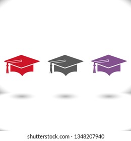 Graduation cap vector icon 