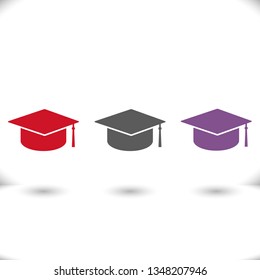 Graduation cap vector icon 