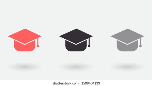 Graduation cap vector icon.