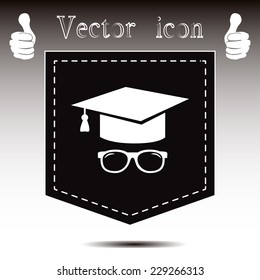 Graduation cap vector icon 