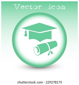 Graduation cap vector icon