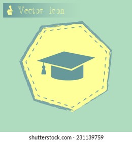 Graduation cap vector icon