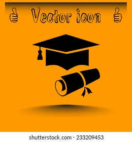 Graduation cap vector icon