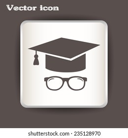 Graduation cap vector icon 