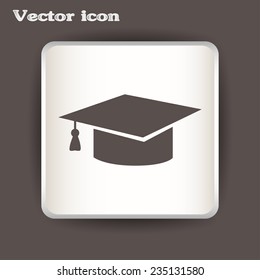 Graduation cap vector icon