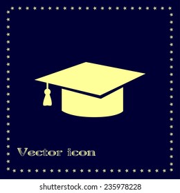 Graduation cap vector icon