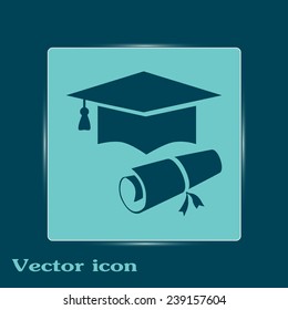 Graduation cap vector icon