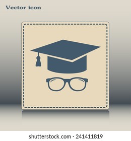 Graduation cap vector icon 