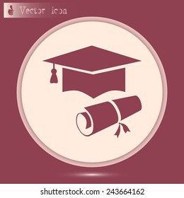 Graduation cap vector icon