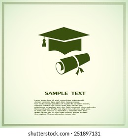 Graduation cap vector icon