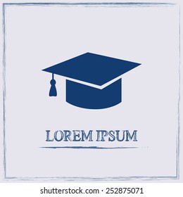 Graduation cap vector icon