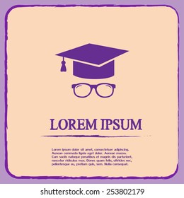 Graduation cap vector icon 