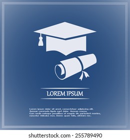 Graduation cap vector icon