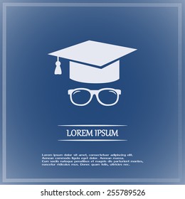 Graduation cap vector icon 