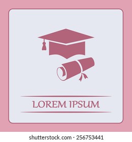 Graduation cap vector icon