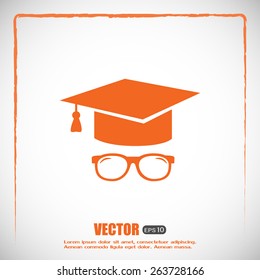Graduation cap vector icon 