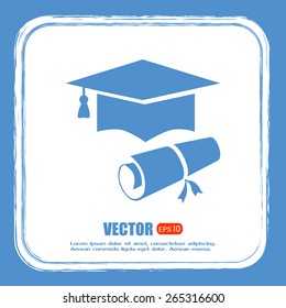 Graduation cap vector icon