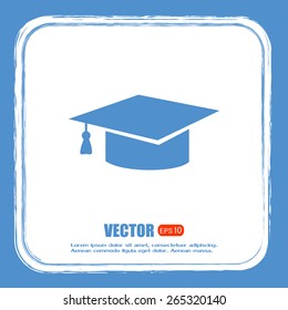 Graduation cap vector icon