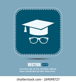 Graduation cap vector icon 