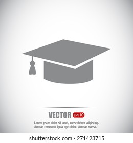 Graduation cap vector icon